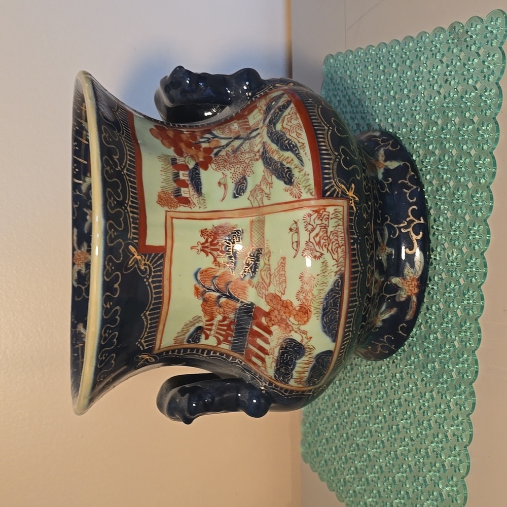 Vintage Victoria ware handpainted Japanese Jardinaire jar